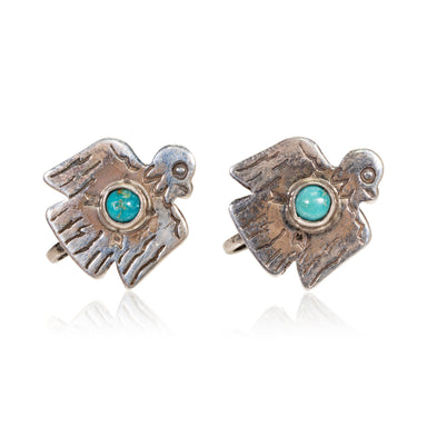Fred Harvey Turquoise Thunderbird Earrings, Jewelry, Earrings, Southwest