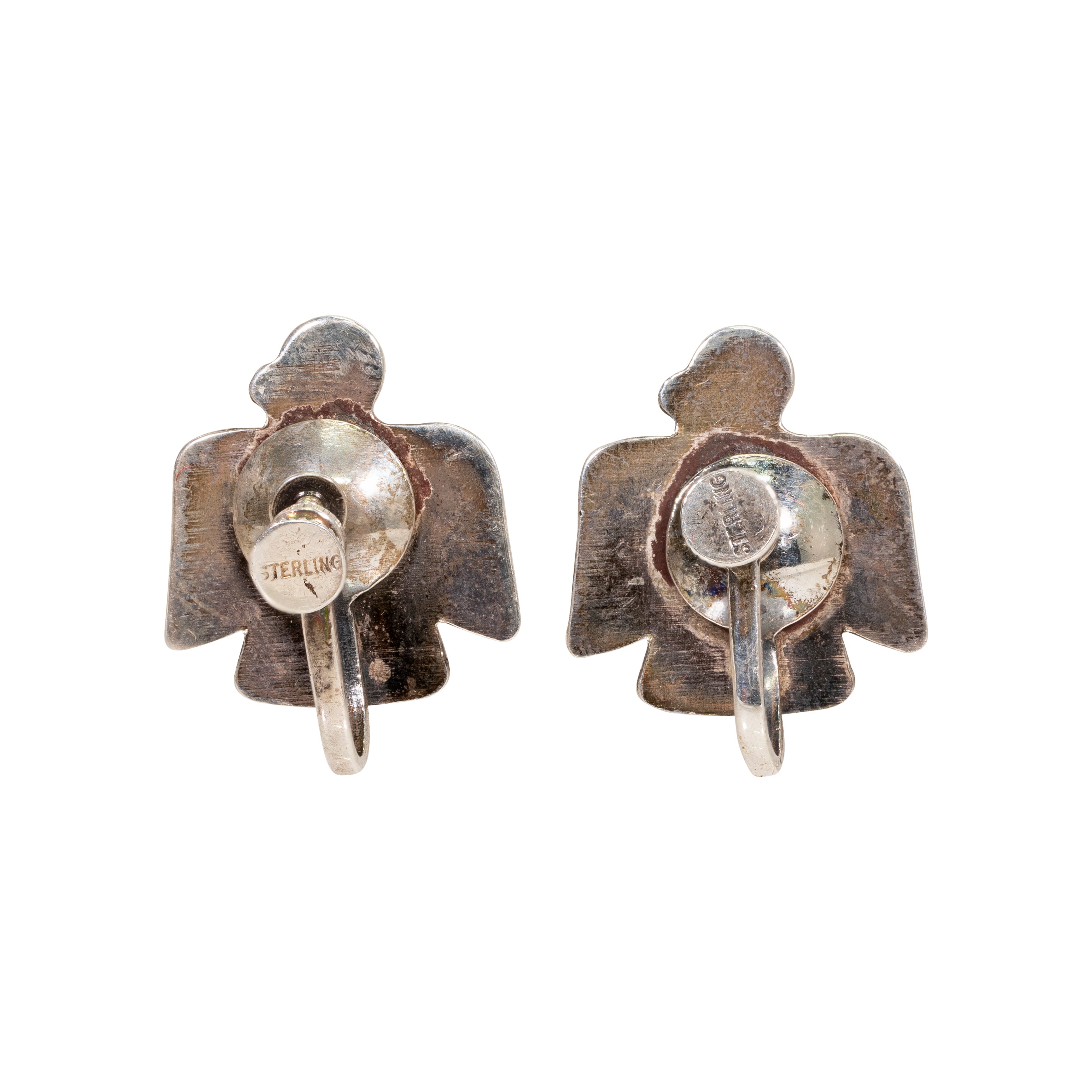 Fred Harvey Turquoise Thunderbird Earrings