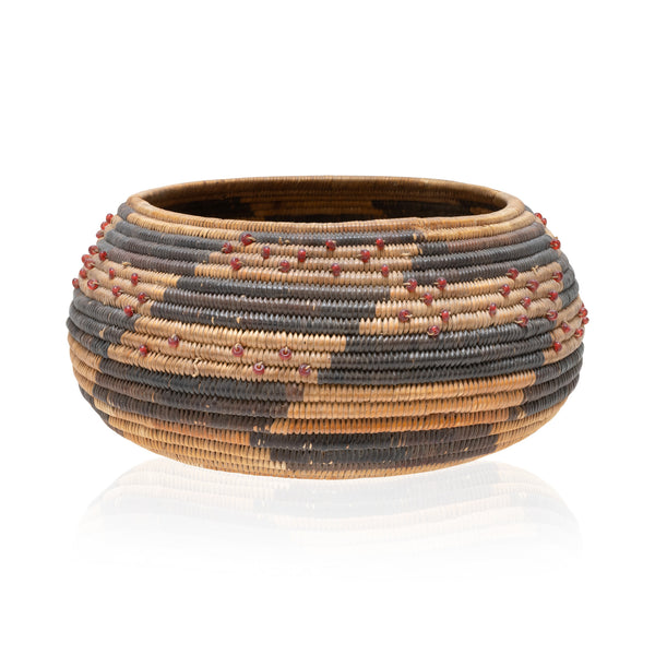 Pomo Basket, Native, Basketry, Vertical