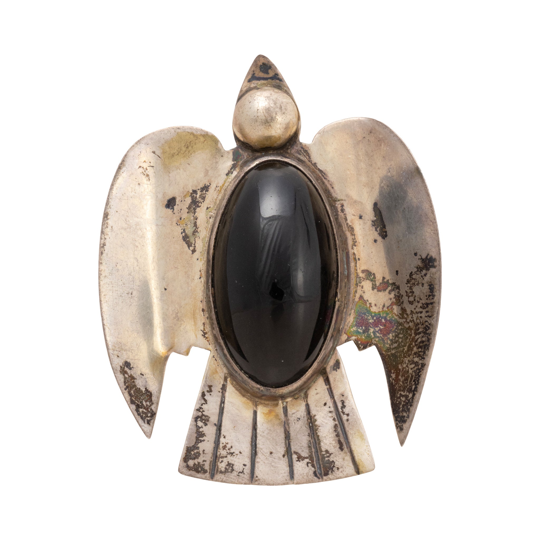 Three Onyx Bird Pins