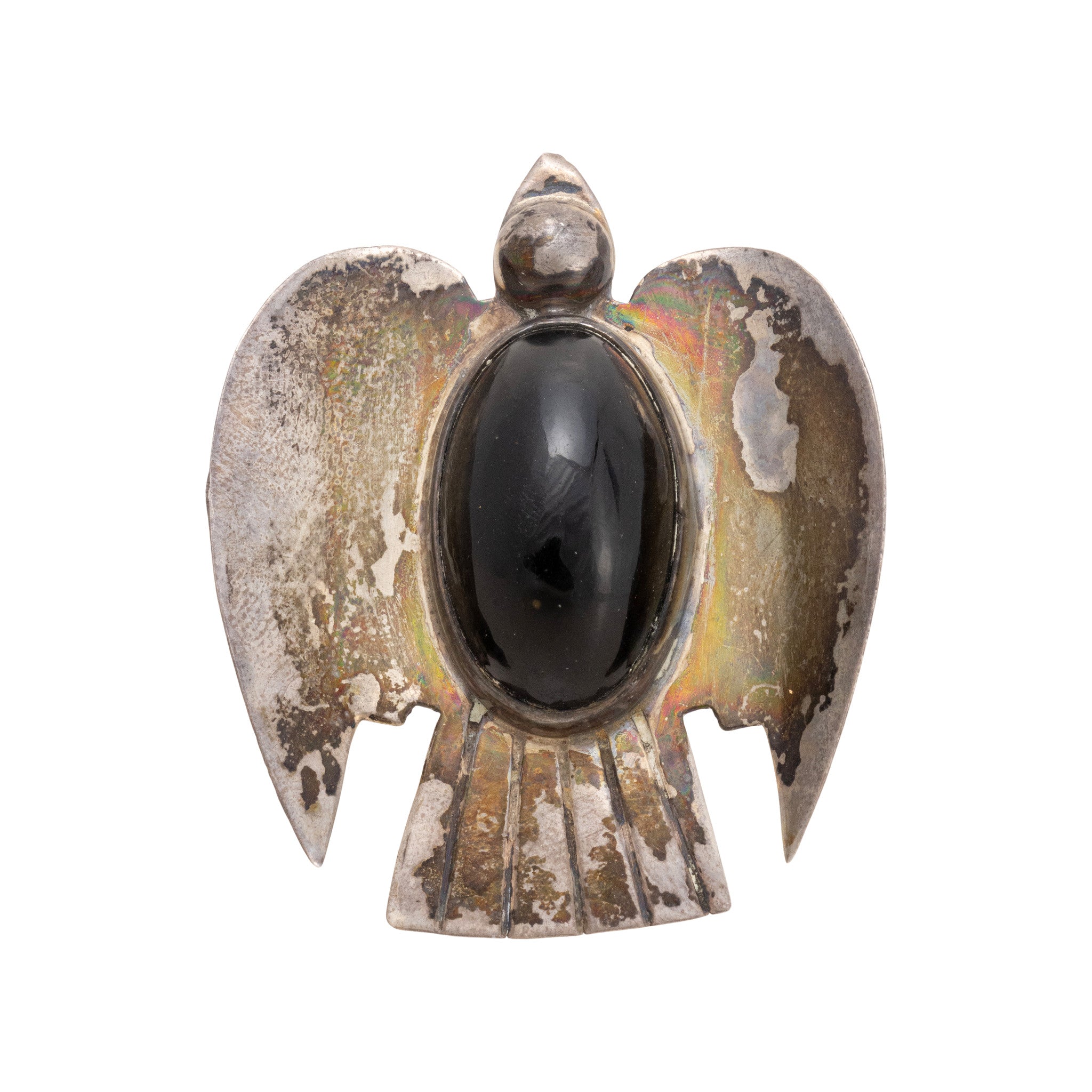 Three Onyx Bird Pins