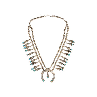 Navajo Turquoise Squash Blossom, Jewelry, Squash Blossom, Native