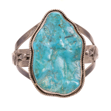 Native Turquoise and Silver Bracelet, Jewelry, Bracelet, Native