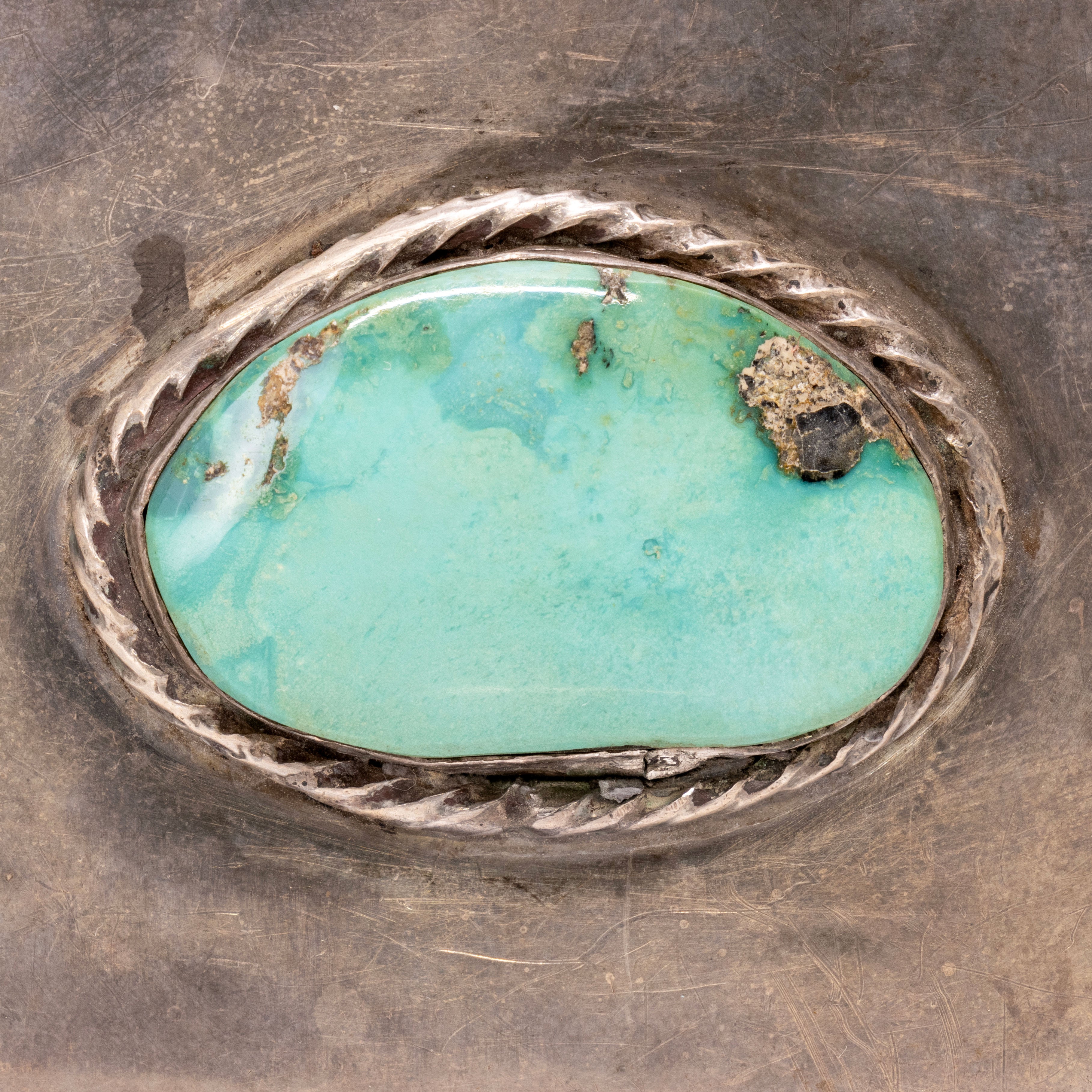 Native Single Turquoise Nugget Belt Buckle