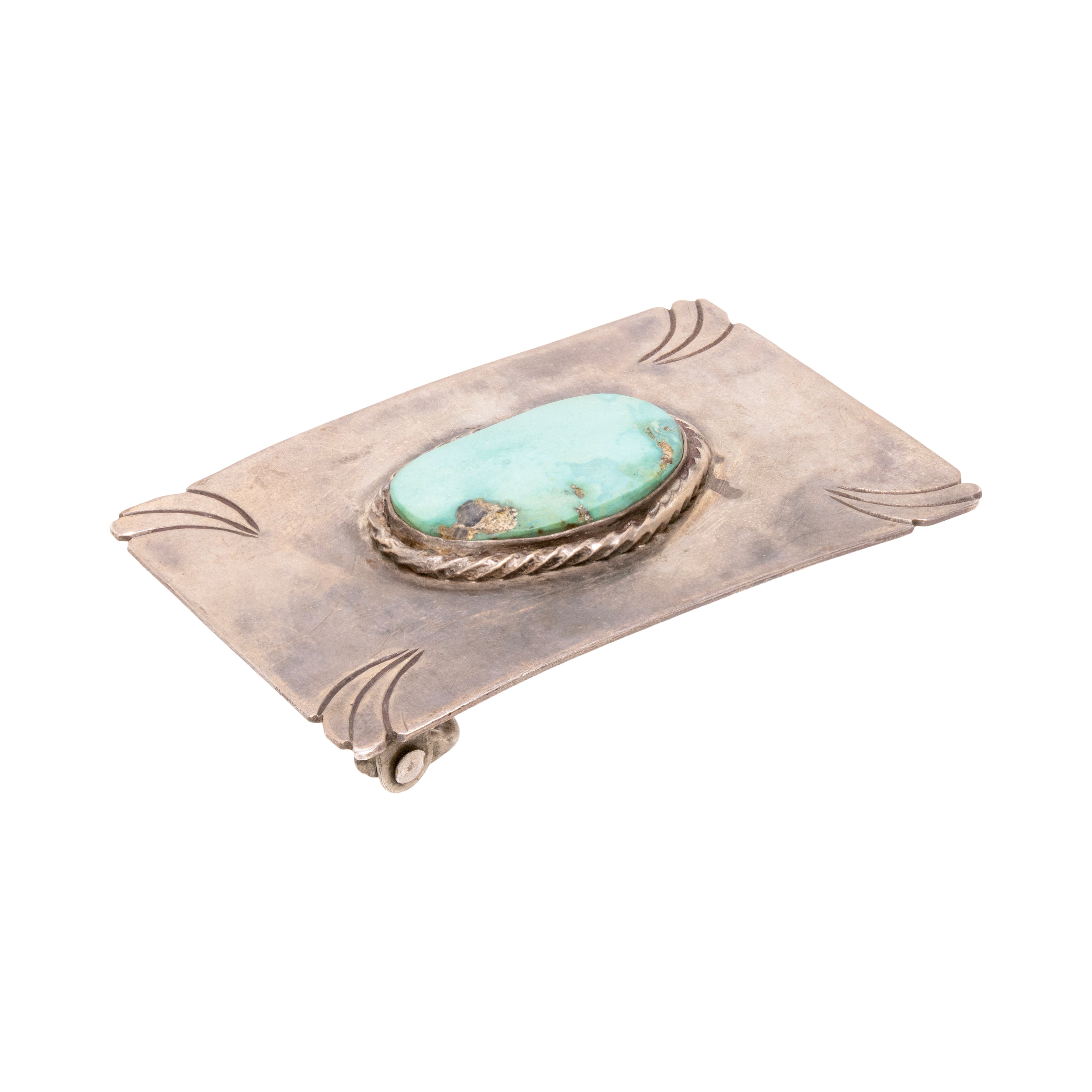 Navajo Single Turquoise Nugget Belt Buckle