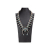 Navajo Kingman Squash Blossom Necklace