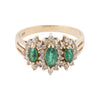14k Gold Diamond and Emerald Ring
