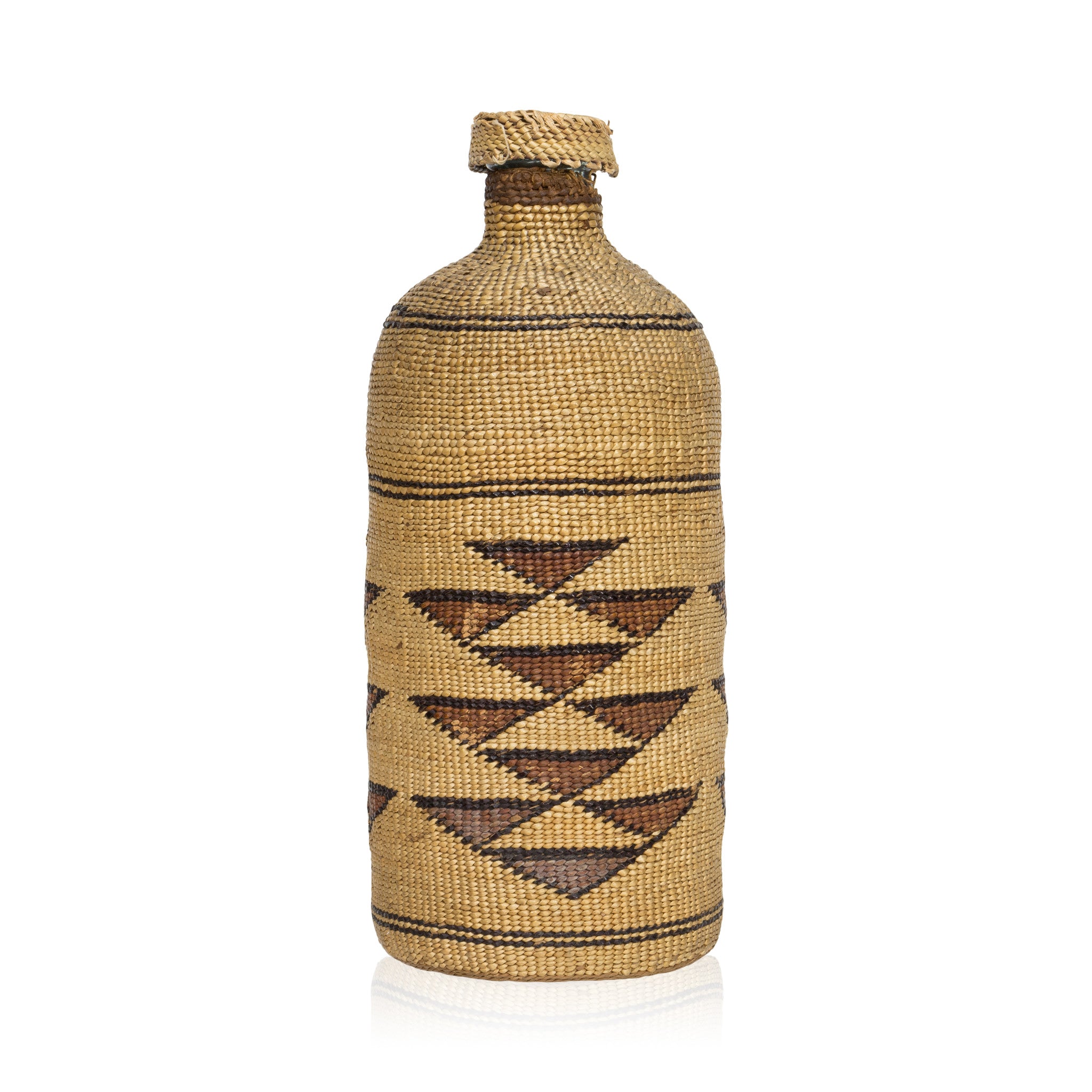 Hupa Bottle Basket, Native, Basketry, Bottle Basket