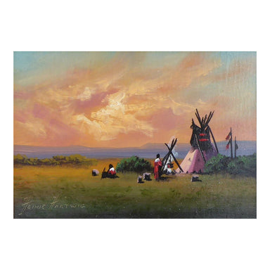Buffalo Camp By Heinie Hartwig, Fine Art, Painting, Native American