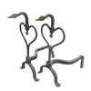 Goose Neck Rod Iron Andirons, Furnishings, Fireplace, Andiron