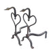 Goose Neck Rod Iron Andirons, Furnishings, Fireplace, Andiron