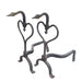 Goose Neck Rod Iron Andirons, Furnishings, Fireplace, Andiron