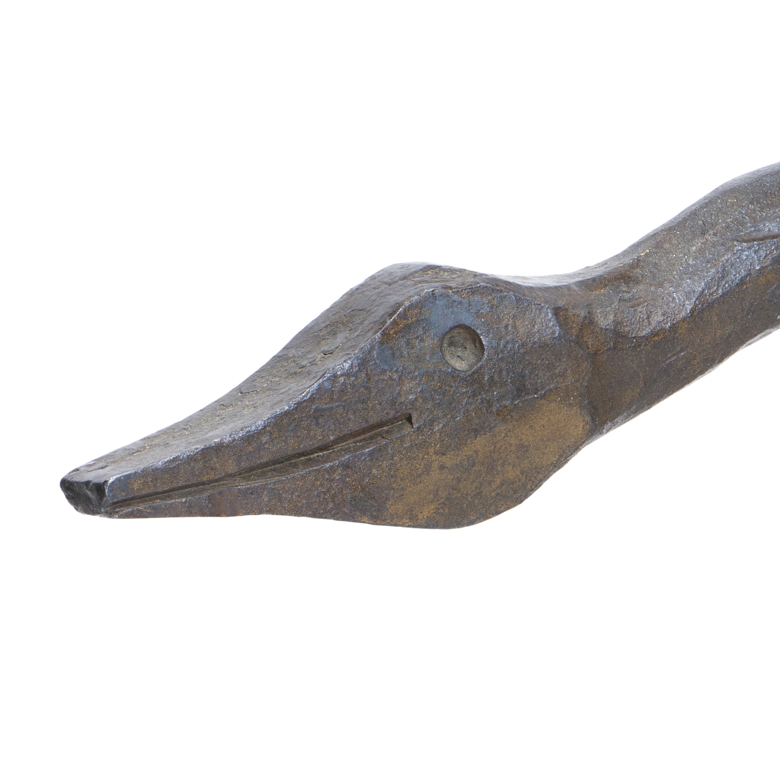Goose Neck Rod Iron Andirons