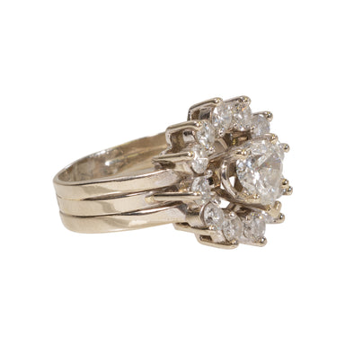 14K White Gold 1.5 Carat Heart Shaped Diamond Ring, Jewelry, Ring, Estate