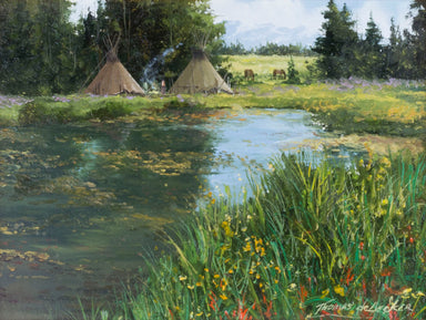 Water's Edge By Thomas deDecker, Fine Art, Painting, Native American
