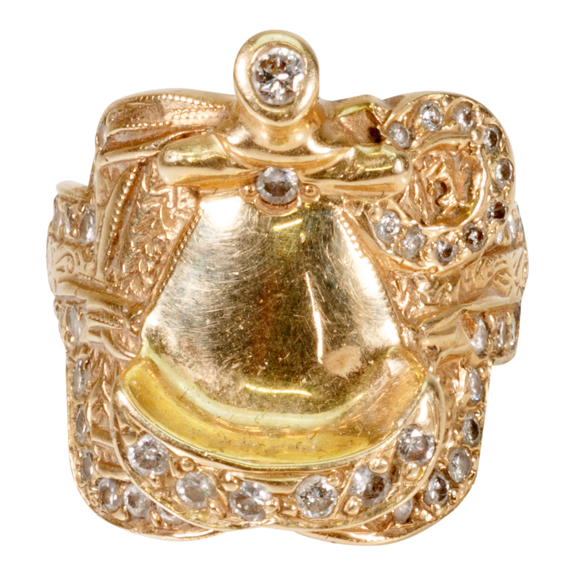 Custom Yellow Gold Saddle Ring