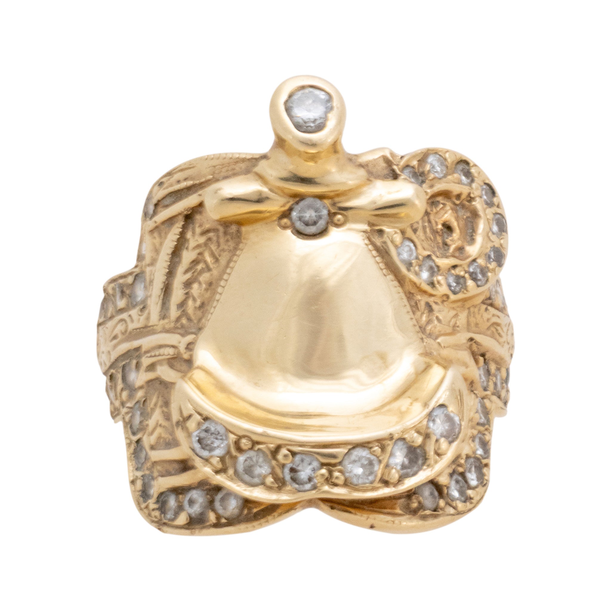Custom Yellow Gold Saddle Ring