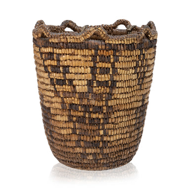 Klickitat Basket with Man Figures, Native, Basketry, Vertical