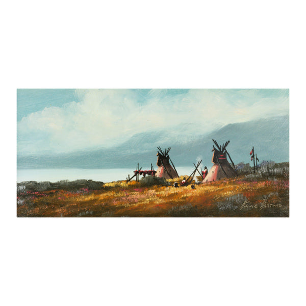 Lake Camp by Heinie Hartwig, Fine Art, Painting, Native American
