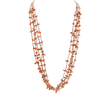 Santo Domingo Heishi and Coral Strand Necklace, Jewelry, Necklace, Native