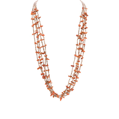 Santa Domingo Heishi and Coral Strand Necklace, Jewelry, Necklace, Native