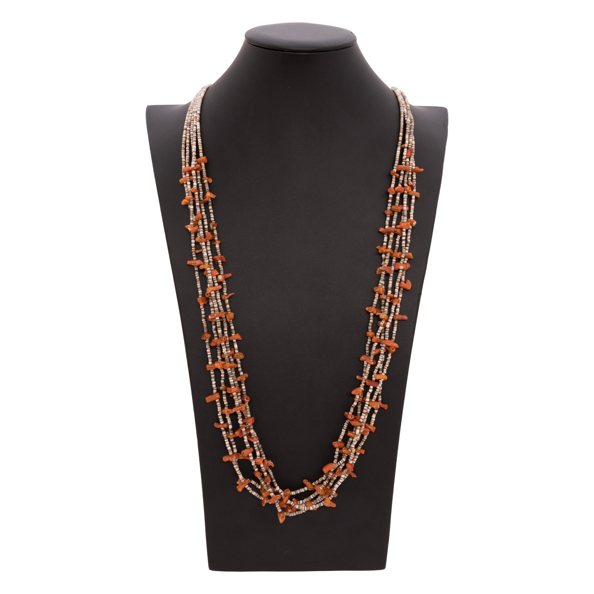Santo Domingo Heishi and Coral Strand Necklace