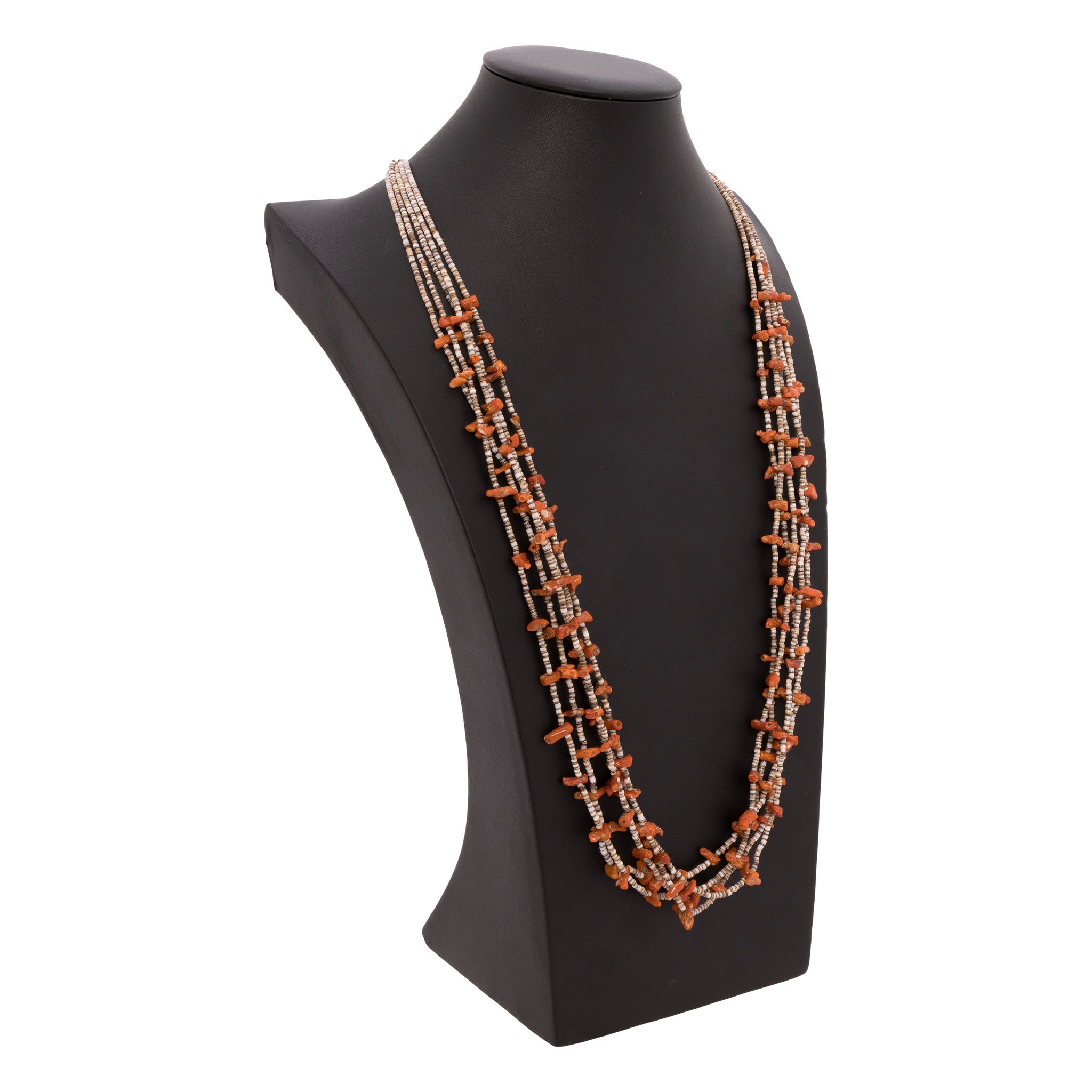 Santo Domingo Heishi and Coral Strand Necklace