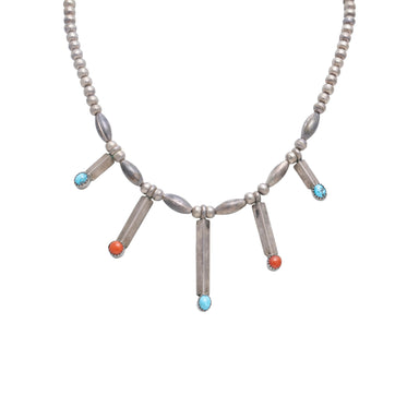 Navajo Coral and Turquoise Necklace, Jewelry, Necklace, Native
