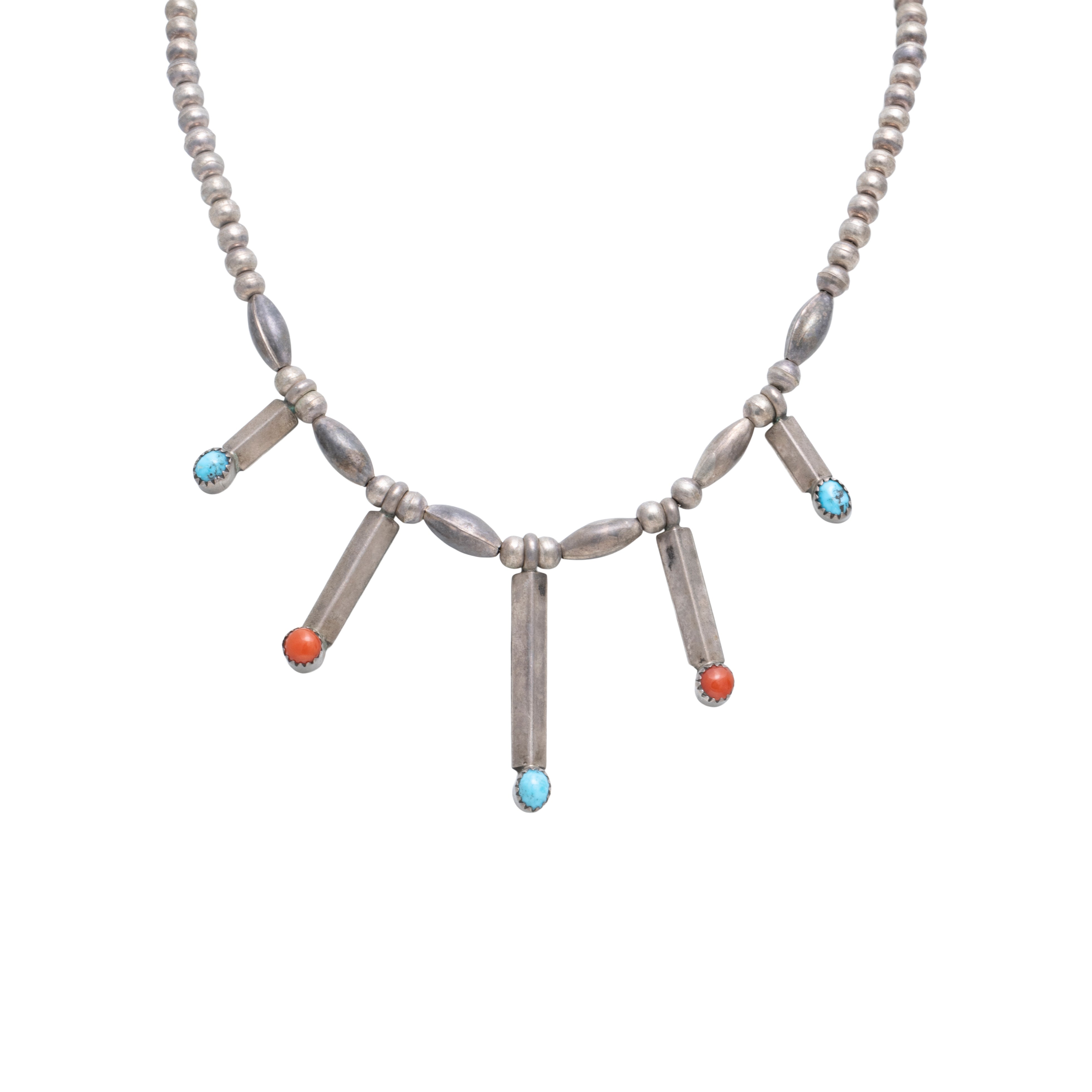 Navajo Coral and Turquoise Necklace, Jewelry, Necklace, Native