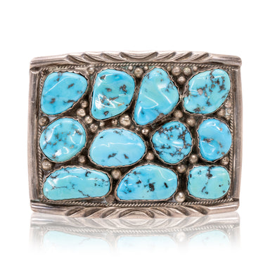 Turquoise and Sterling Buckle, Jewelry, Buckle, Native