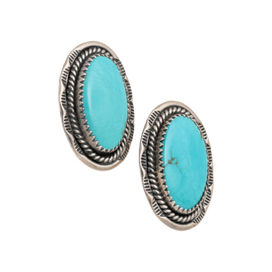 Sleeping Beauty Turquoise Earrings, Jewelry, Earrings, Native