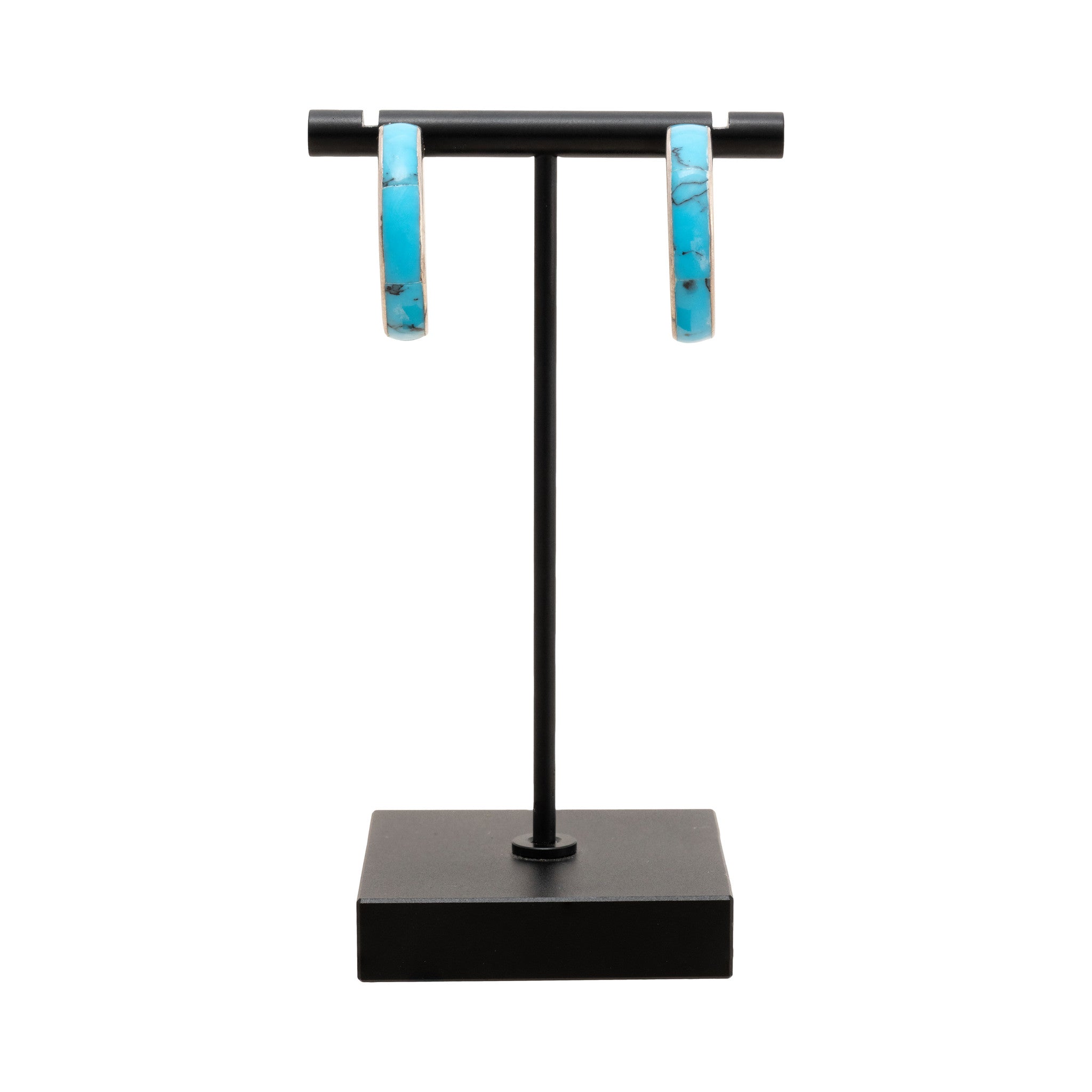 Mexican Turquoise Hoop Earrings