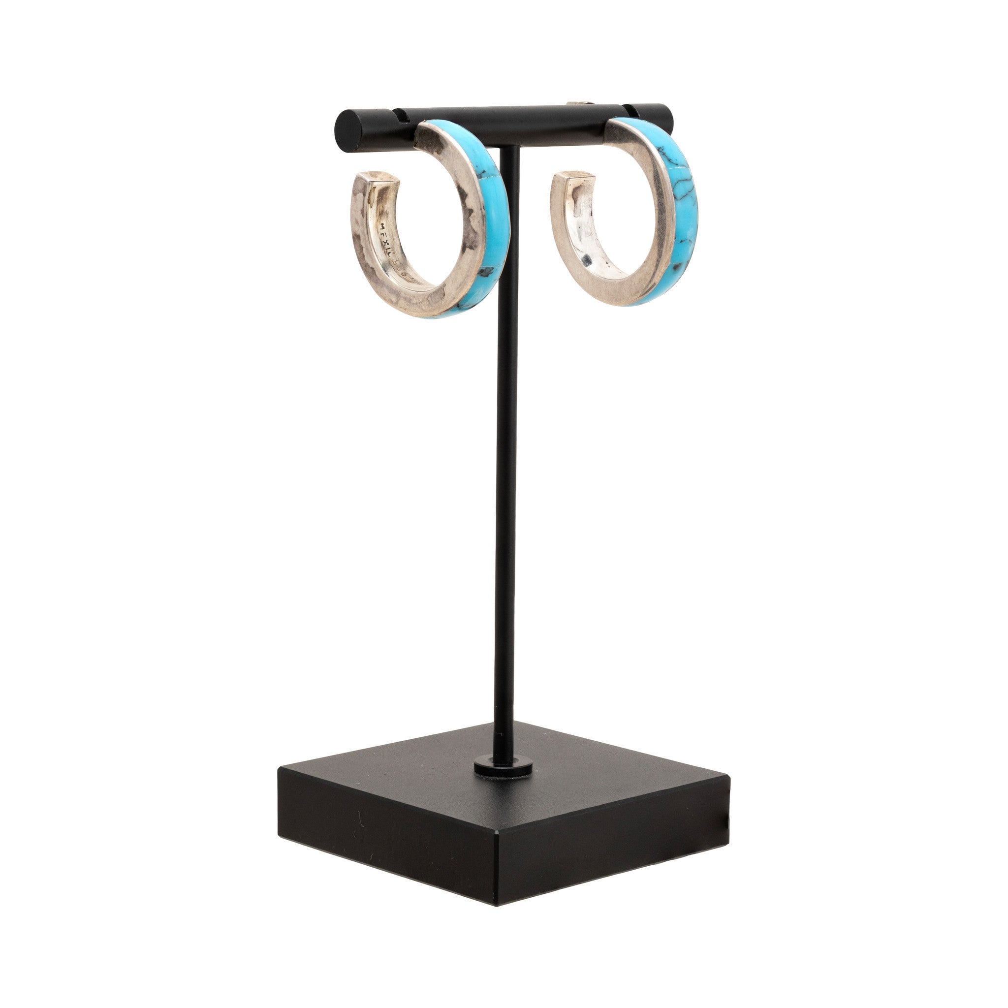 Mexican Turquoise Hoop Earrings
