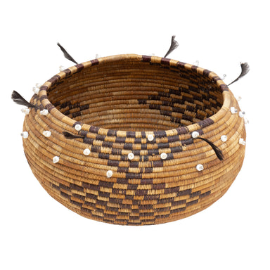 Pomo Treasure Basket, Native, Basketry, Vertical