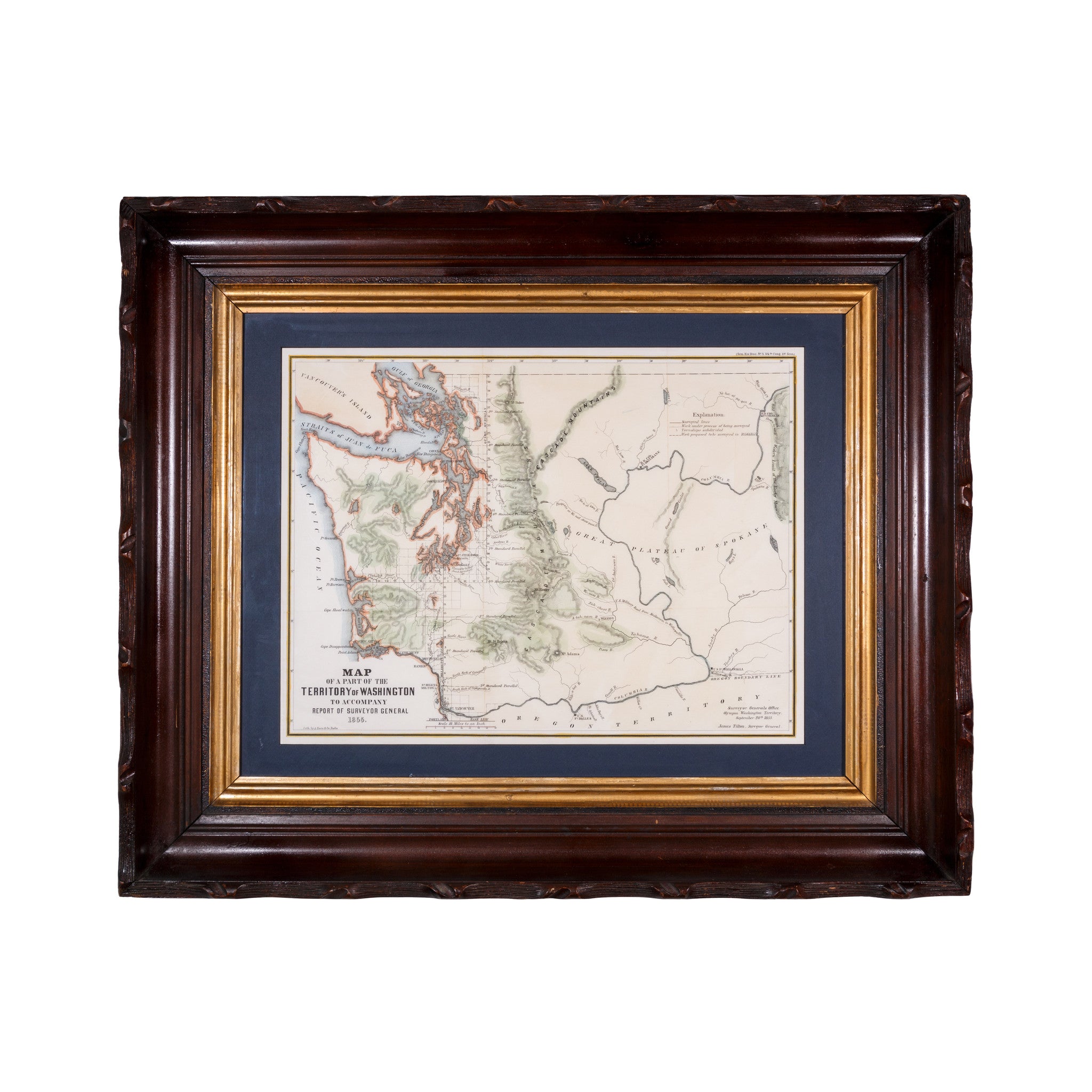 Map of Washington Territory 1855, Furnishings, Decor, Map