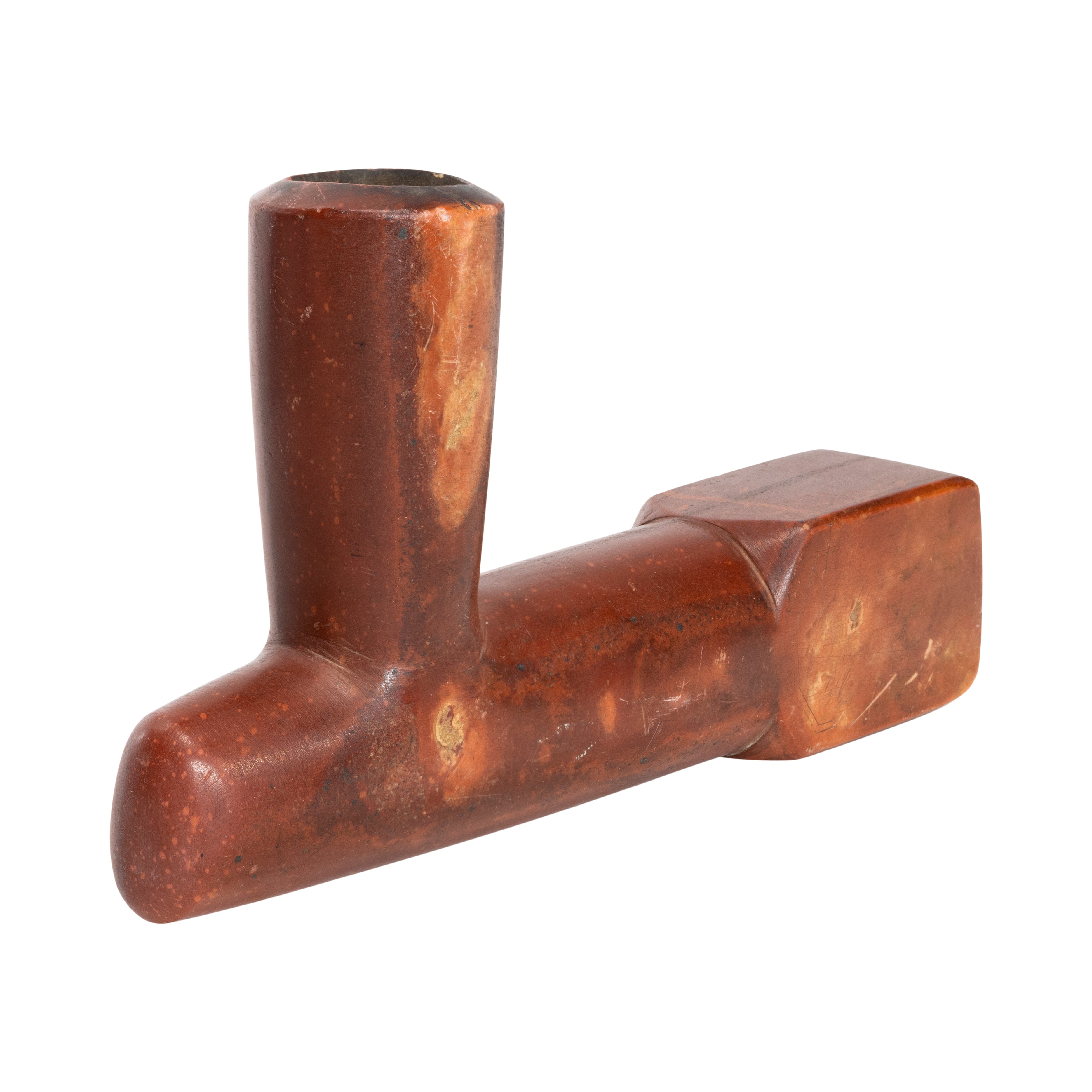 Catlinite T Pipe, Native, Pipe, Catlinite