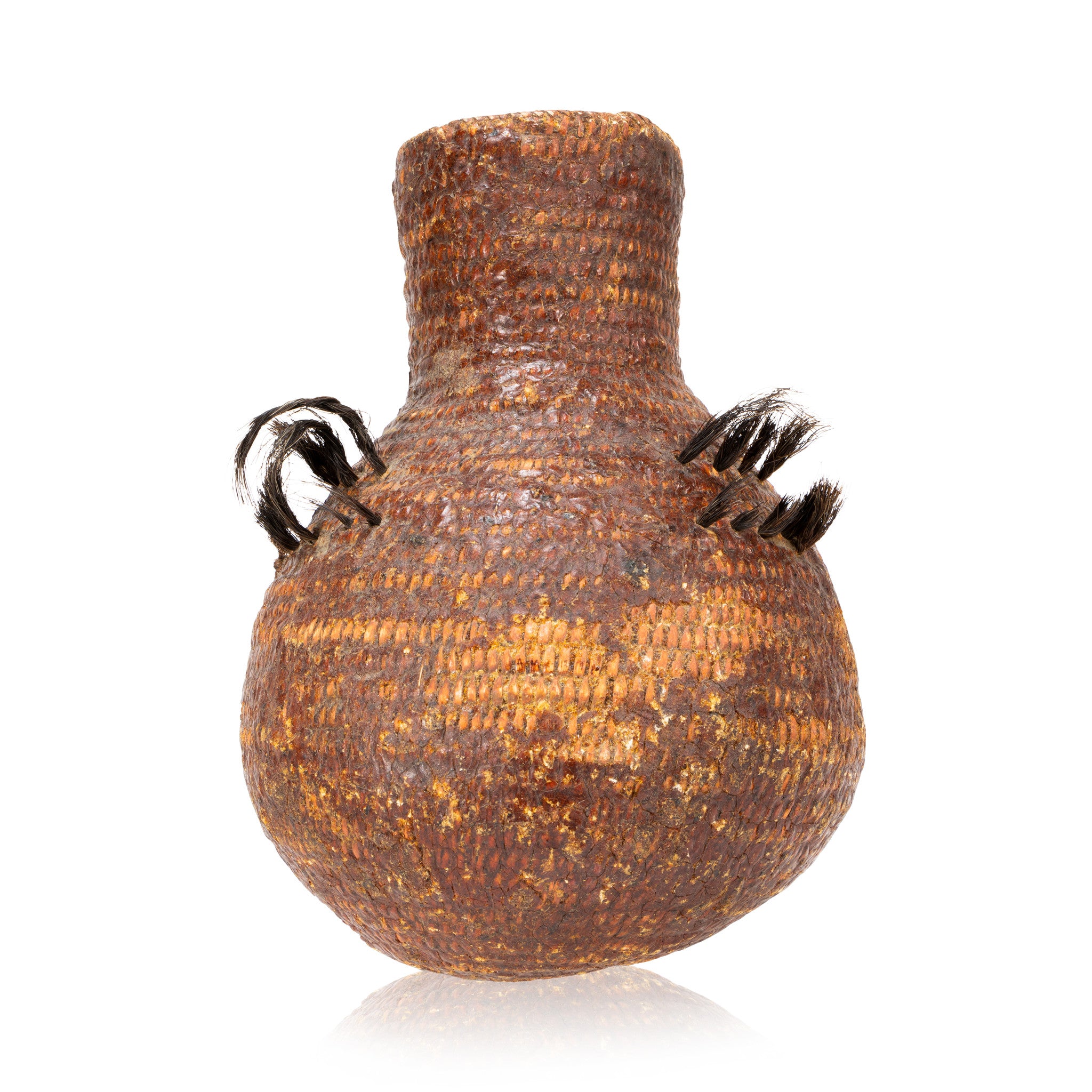 Apache Tus Water Jar, Native, Basketry, Vertical