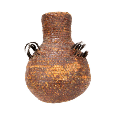 Apache Tus Water Jar, Native, Basketry, Vertical