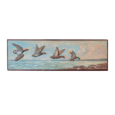 Painted Board with Geese by V. Henrich, Furnishings, Decor, Folk Item