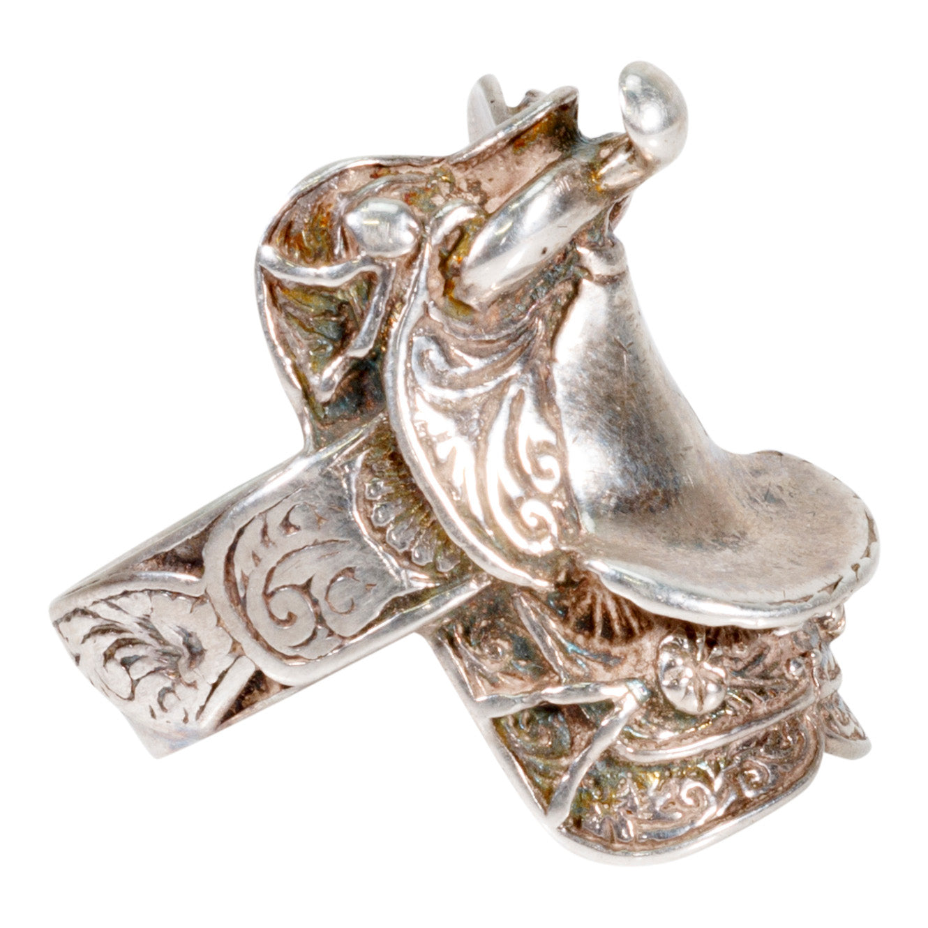 Custom Sterling Silver Saddle Ring, Jewelry, Ring, Estate