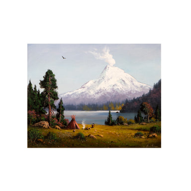 Mount St Helens Long Ago by Heinie Hartwig, Fine Art, Painting, Native American