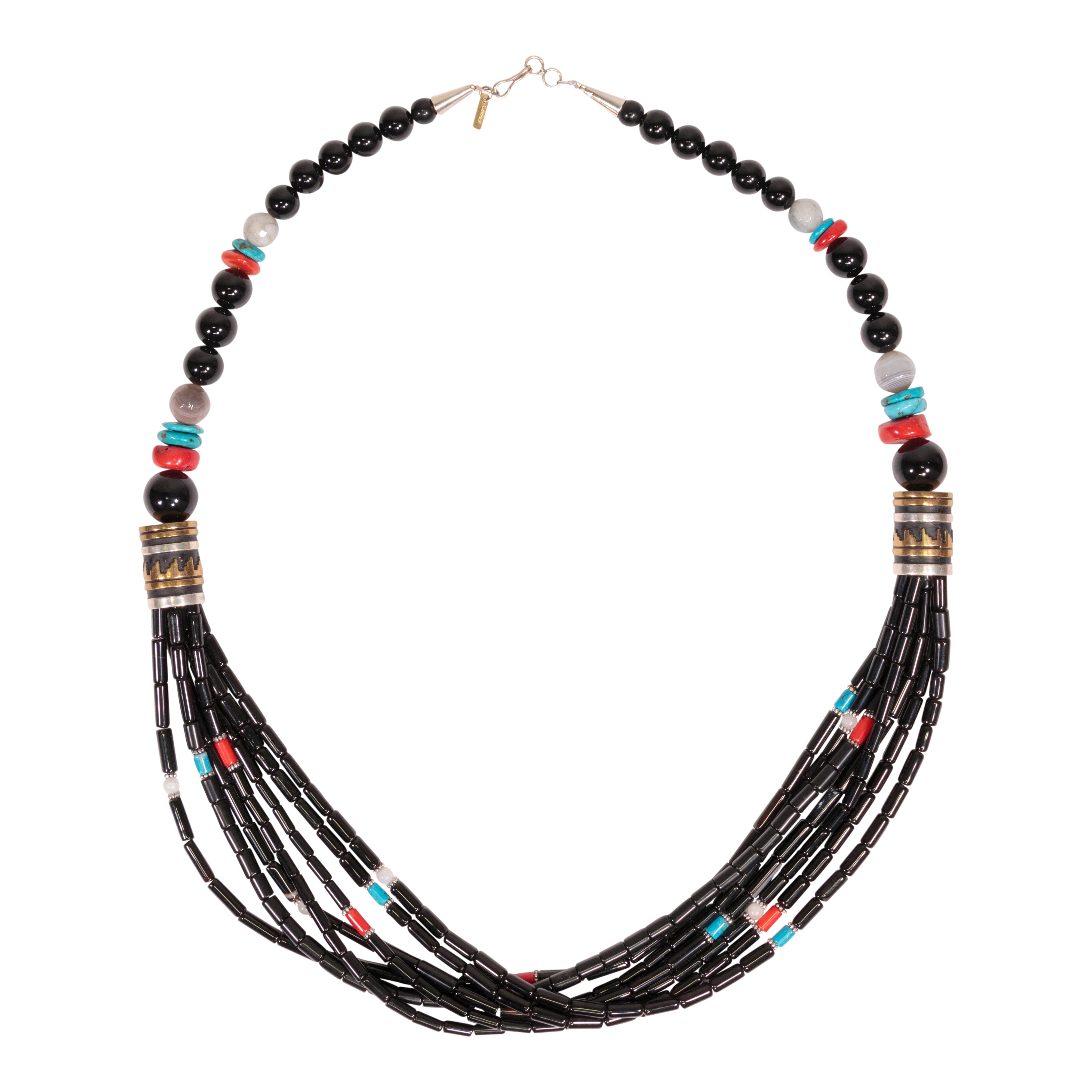 Navajo Onyx Necklace by Tommy Singer, Jewelry, Necklace, Native
