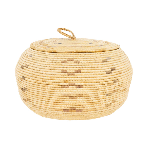 Alaskan Lidded Basket, Native, Basketry, Vertical