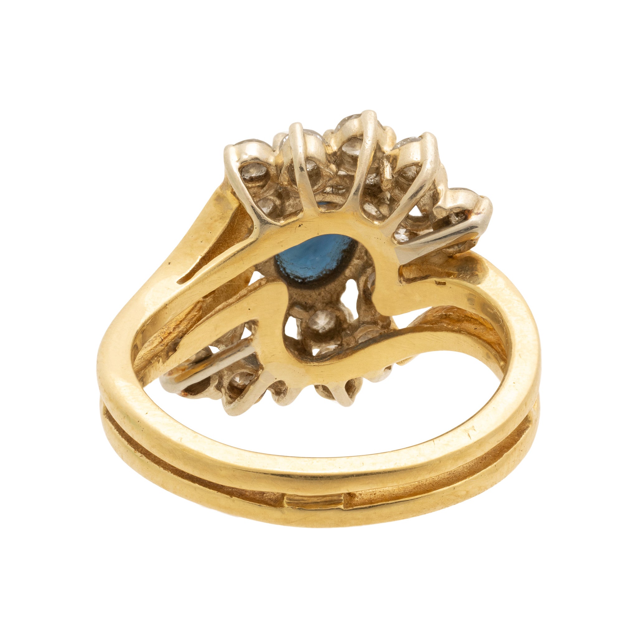 18k Gold Diamond and Sapphire Ring