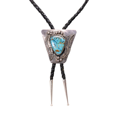 Sterling Silver and Turquoise Bolo, Jewelry, Bolo Necktie, Native