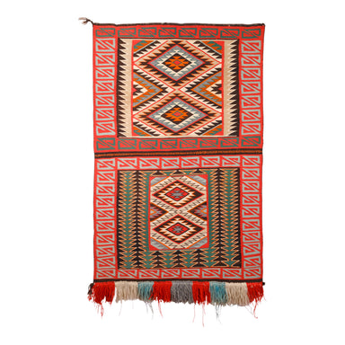 Navajo Germantown Double Saddle, Native, Weaving, Double Saddle Blanket