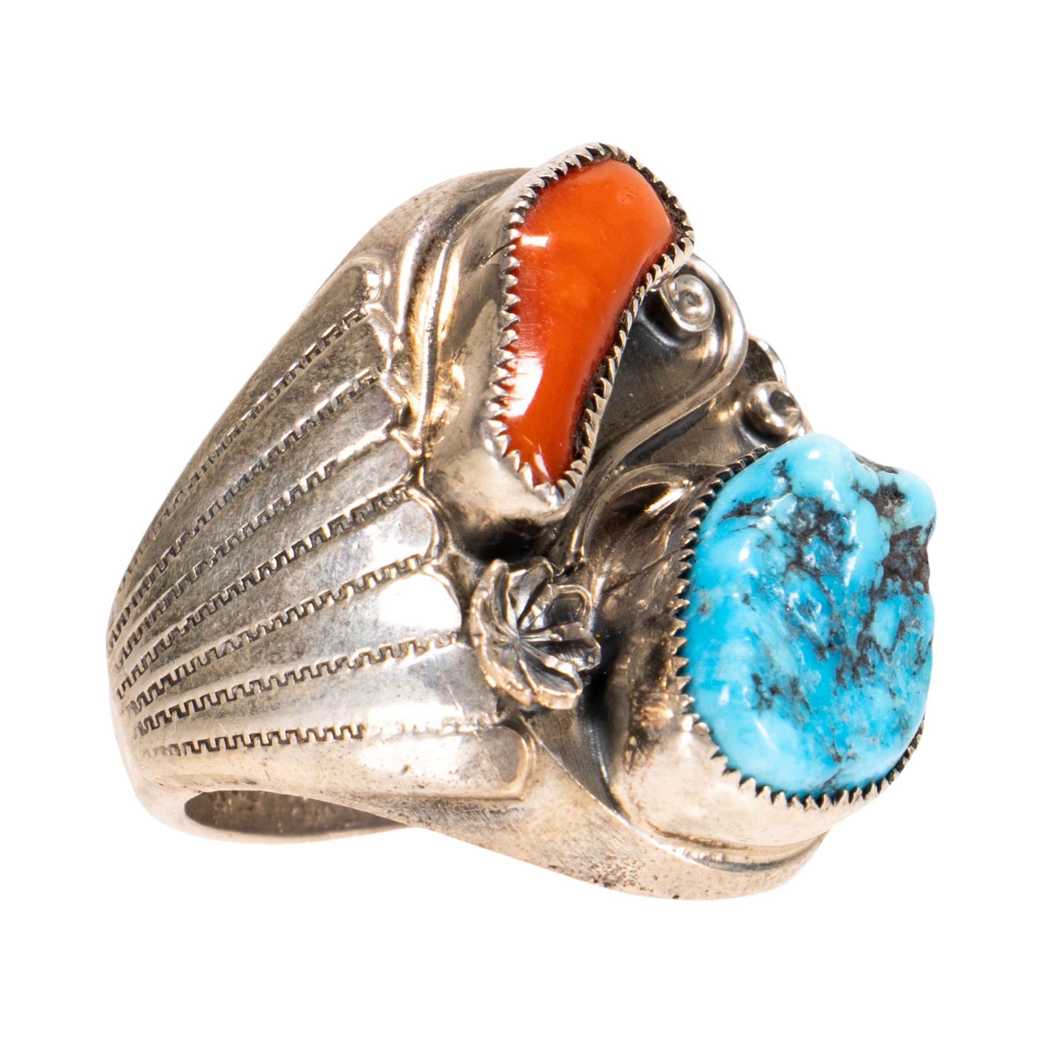 Coral and Turquoise Ring, Jewelry, Ring, Native