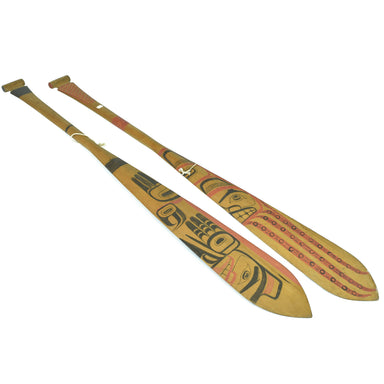 Northwest Coast Painted Cedar Paddles, Native, Canoe, Paddle