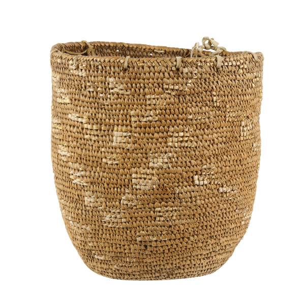 Klickitat Basket with Flour Sack Strap, Native, Basketry, Vertical