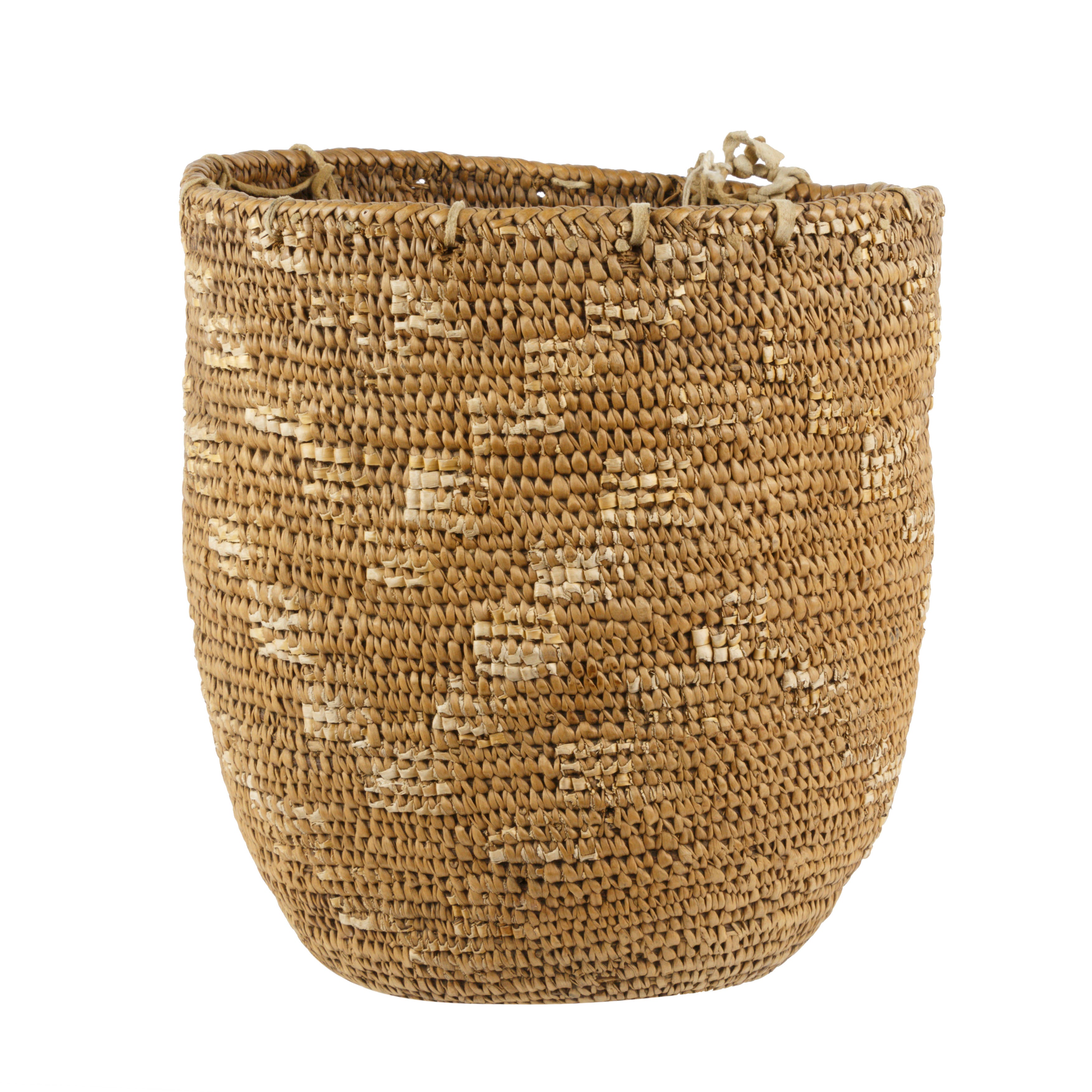 Klickitat Basket with Flour Sack Strap, Native, Basketry, Vertical